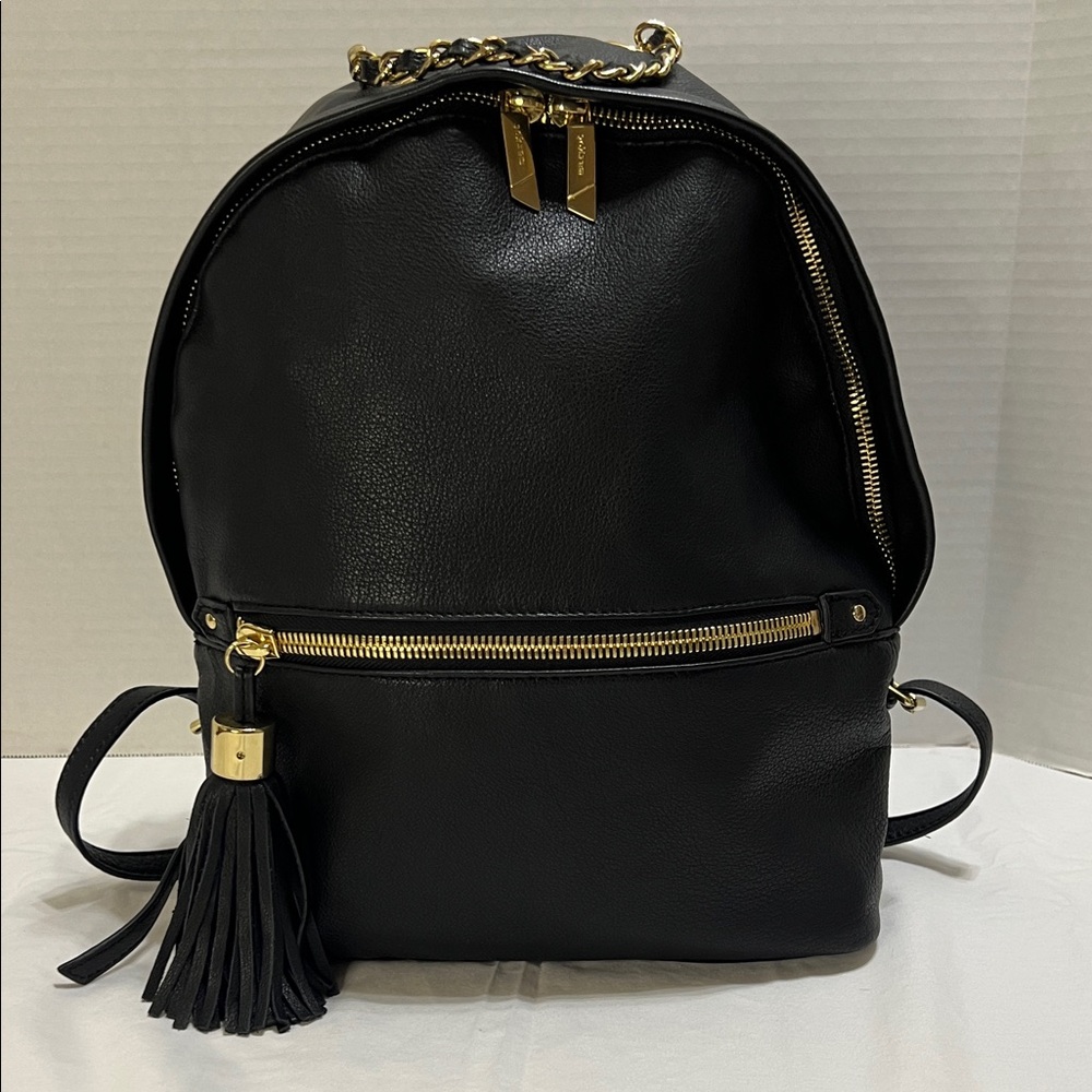 MARGOT BLACK LEATHER BACKPACK